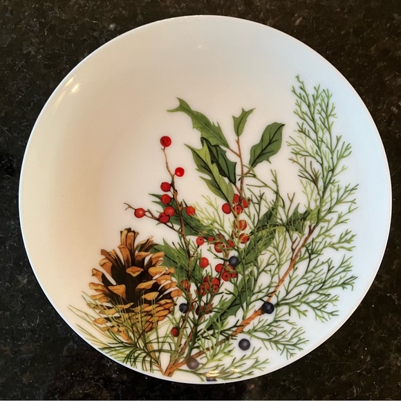 New Williams Sonoma Woodland Berry Appetizer Plates, Set of 4, Mixed Dinnerware